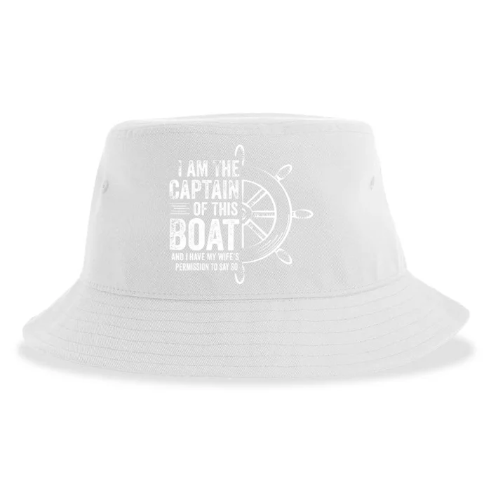 Boating Gifts I Am The Captain Of This Boat Sailing Skipper Sustainable Bucket Hat