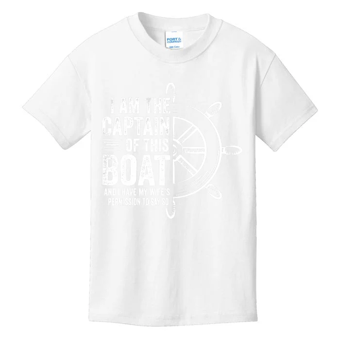 Boating Gifts I Am The Captain Of This Boat Sailing Skipper Kids T-Shirt