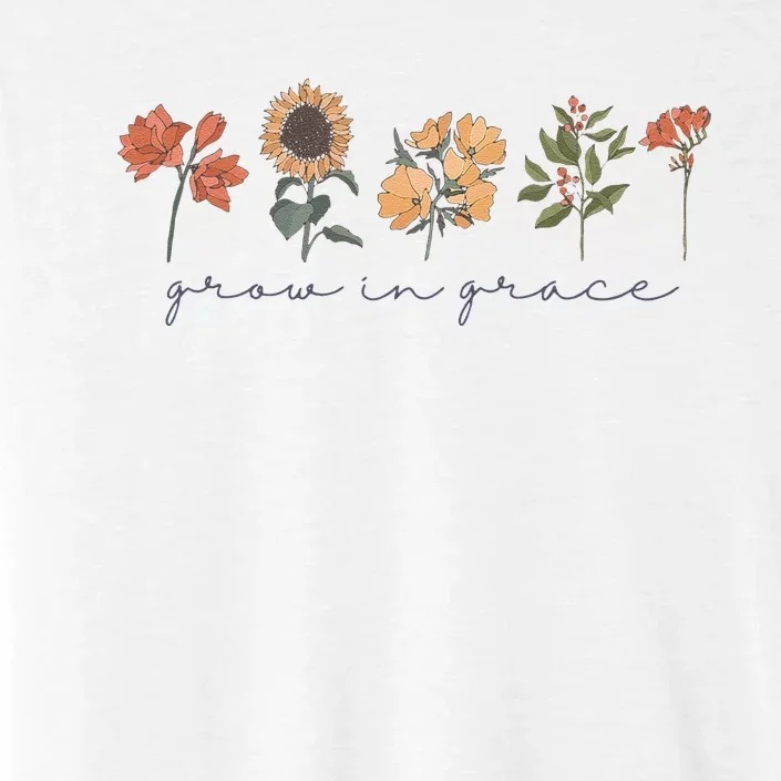 Boho Grow In Grace Wildflower Christian Scripture Religious ChromaSoft Performance T-Shirt