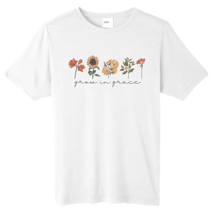 Boho Grow In Grace Wildflower Christian Scripture Religious ChromaSoft Performance T-Shirt