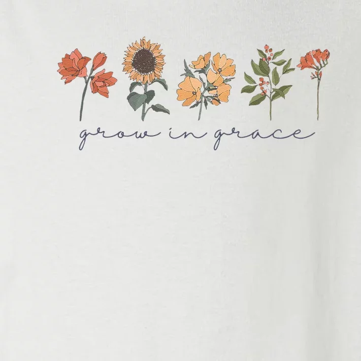 Boho Grow In Grace Wildflower Christian Scripture Religious Toddler Long Sleeve Shirt