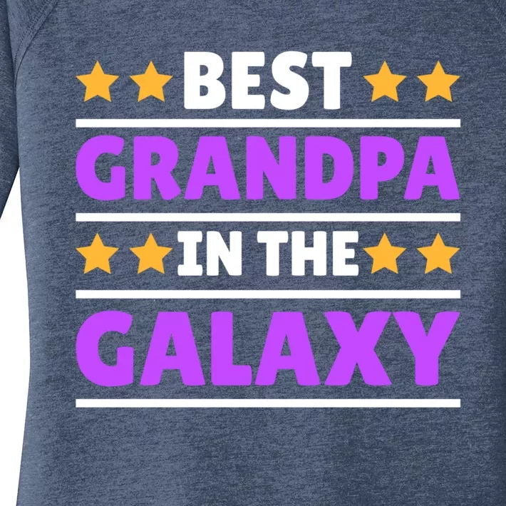 Best Grandpa In The Galaxy Gift Women's Perfect Tri Tunic Long Sleeve Shirt