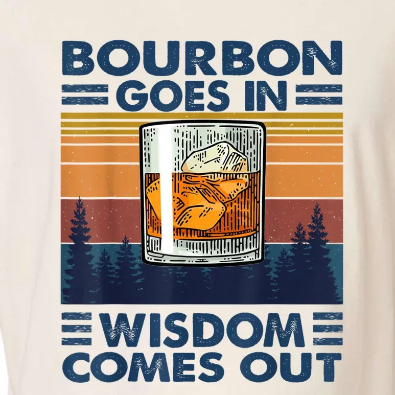 Bourbon Goes In Wisdom Comes Out Bourbon Drinking Lover Gift Garment-Dyed Women's Muscle Tee