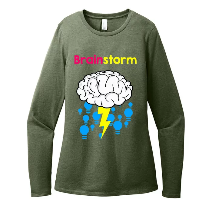 Brainstorm Good Idea Lightbulb Thunder Womens CVC Long Sleeve Shirt