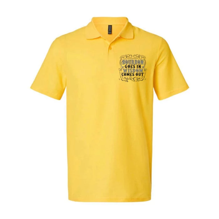 Bourbon Goes In Wisdom Comes Out Softstyle Adult Sport Polo