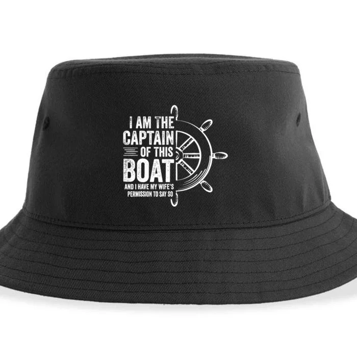 Boating Gifts I Am The Captain Of This Boat Sailing Skipper Sustainable Bucket Hat