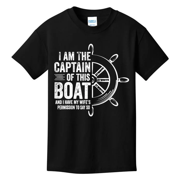 Boating Gifts I Am The Captain Of This Boat Sailing Skipper Kids T-Shirt