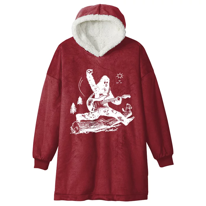 Bigfoot Guitar Jump Hooded Wearable Blanket