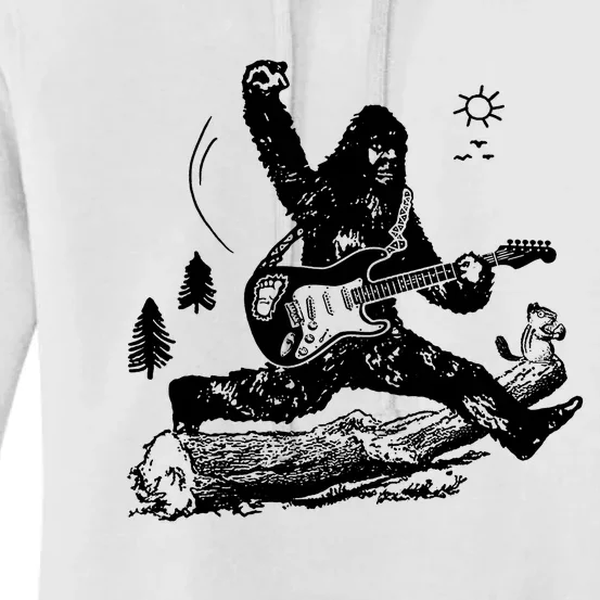 Bigfoot Guitar Jump Women's Pullover Hoodie