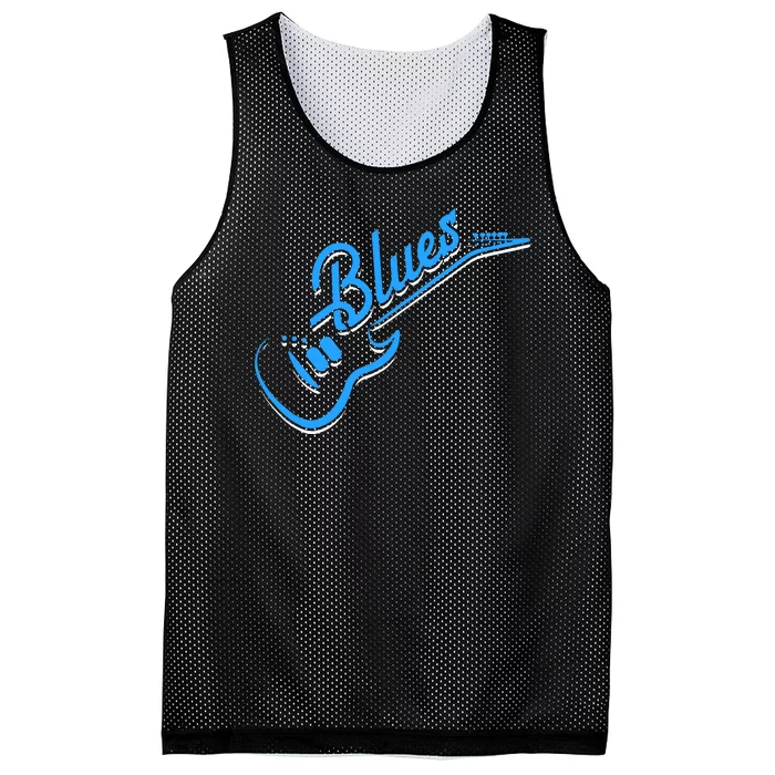 Blues Guitar Jazz Music Lover Mesh Reversible Basketball Jersey Tank