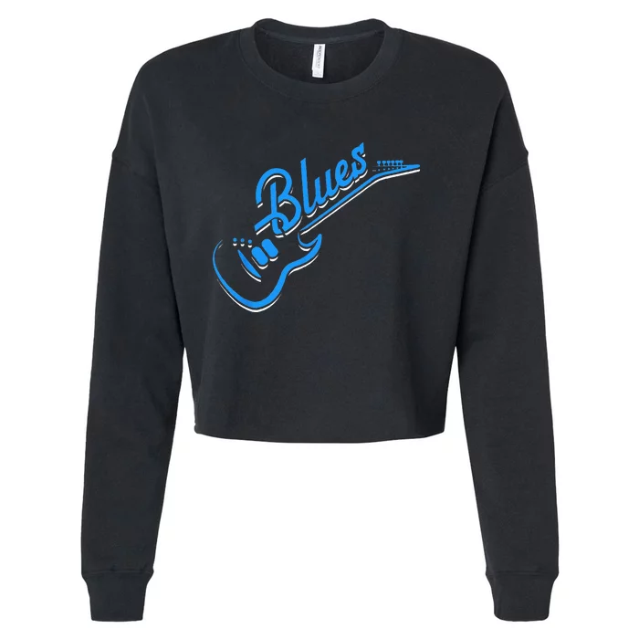 Blues Guitar Jazz Music Guitarist Blues Cropped Pullover Crew