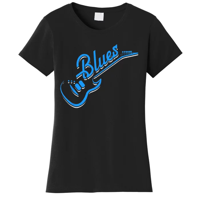 Blues Guitar Jazz Music Guitarist Blues Women's T-Shirt