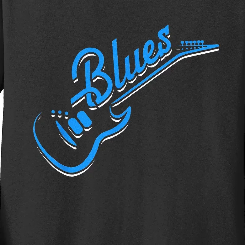 Blues Guitar Jazz Music Guitarist Blues Kids Long Sleeve Shirt