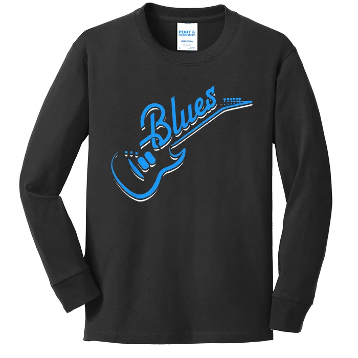 Blues Guitar Jazz Music Guitarist Blues Kids Long Sleeve Shirt