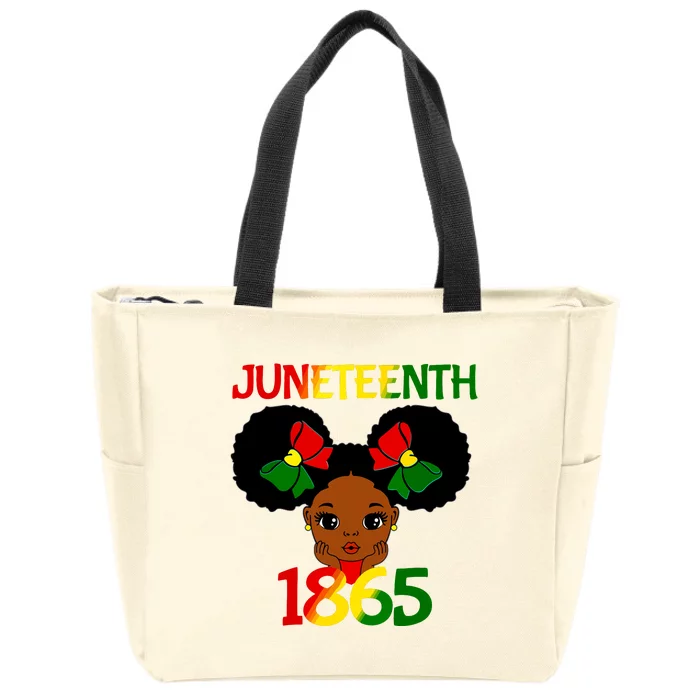 Black Girl Juneteenth 1865 Celebration Zip Tote Bag