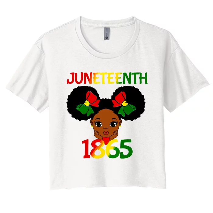 Black Girl Juneteenth 1865 Celebration Women's Crop Top Tee