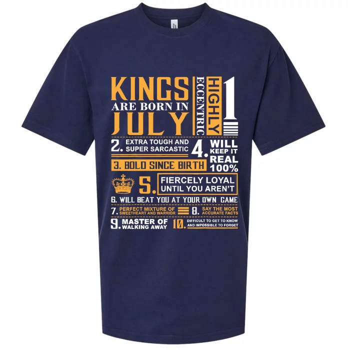 Birthday Gifts Kings Are Born In July Sueded Cloud Jersey T-Shirt