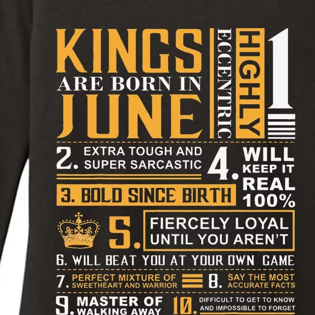 Birthday Gifts Kings are Born In June Womens CVC Long Sleeve Shirt