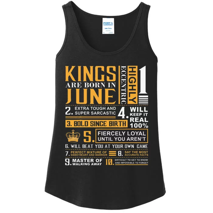 Birthday Gifts Kings are Born In June Ladies Essential Tank