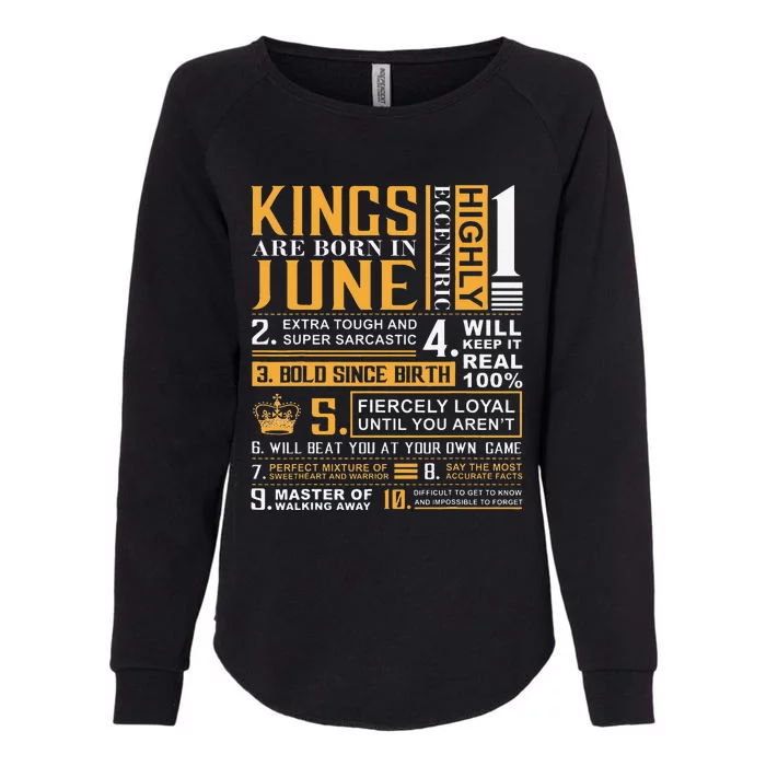 Birthday Gifts Kings are Born In June Womens California Wash Sweatshirt