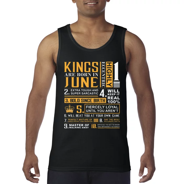 Birthday Gifts Kings are Born In June Tank Top