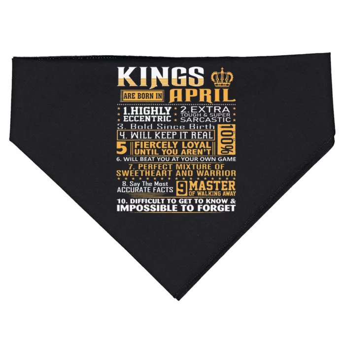 Birthday Gifts Kings Are Born In April USA-Made Doggie Bandana