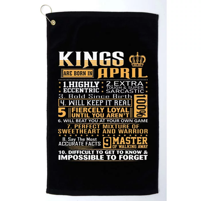 Birthday Gifts Kings Are Born In April Platinum Collection Golf Towel