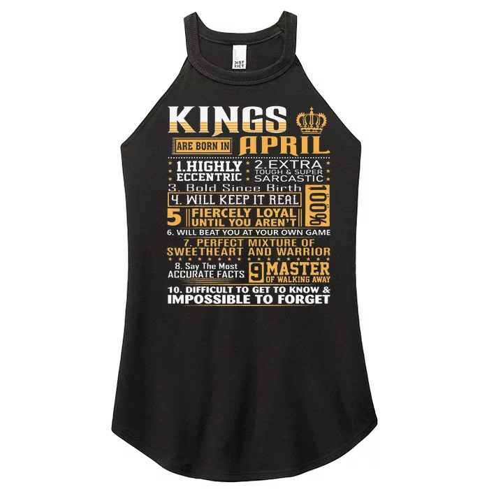 Birthday Gifts Kings Are Born In April Women’s Perfect Tri Rocker Tank