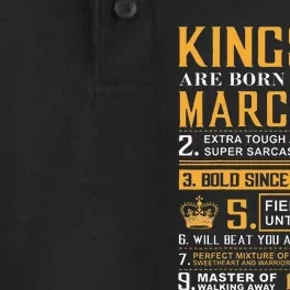 Birthday Gifts Kings are Born In March Dry Zone Grid Performance Polo