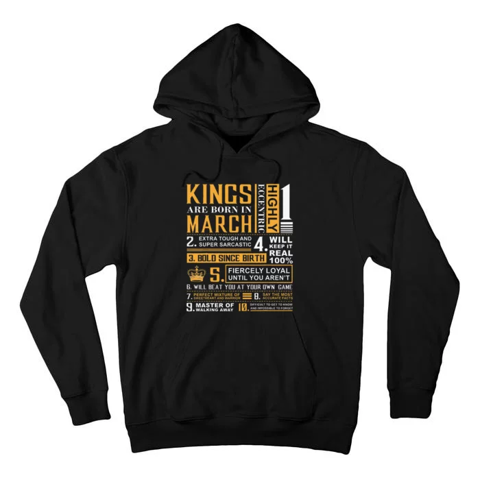 Birthday Gifts Kings are Born In March Tall Hoodie