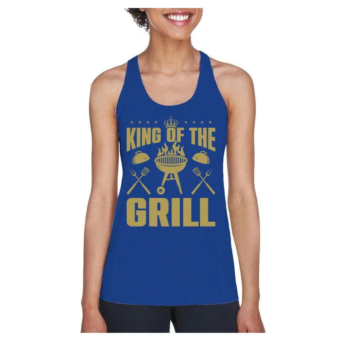 Bbq Grilling King Of The Grill Funny Barbecue Gift Women's Racerback Tank