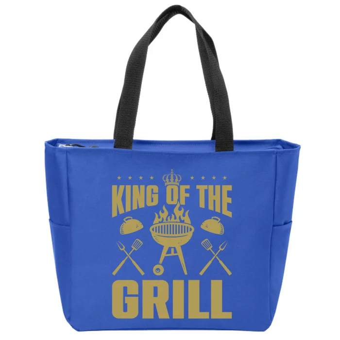 Bbq Grilling King Of The Grill Funny Barbecue Gift Zip Tote Bag