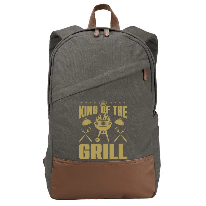 Bbq Grilling King Of The Grill Funny Barbecue Gift Cotton Canvas Backpack