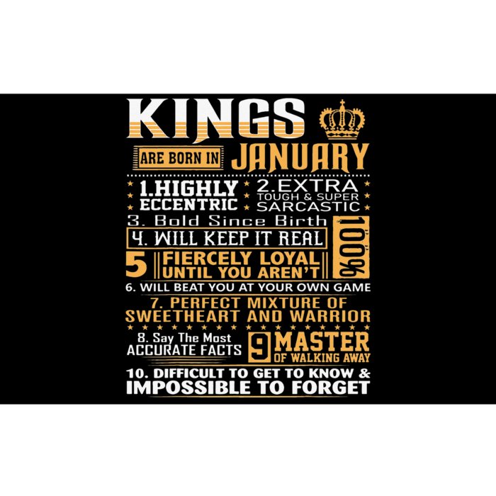 Birthday Gifts Kings Are Born In January Bumper Sticker