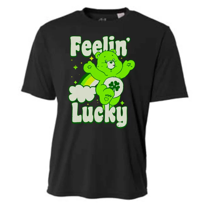 Bears Good Luck Bear Jumping Feelin Lucky Distressed Cooling Performance Crew T-Shirt