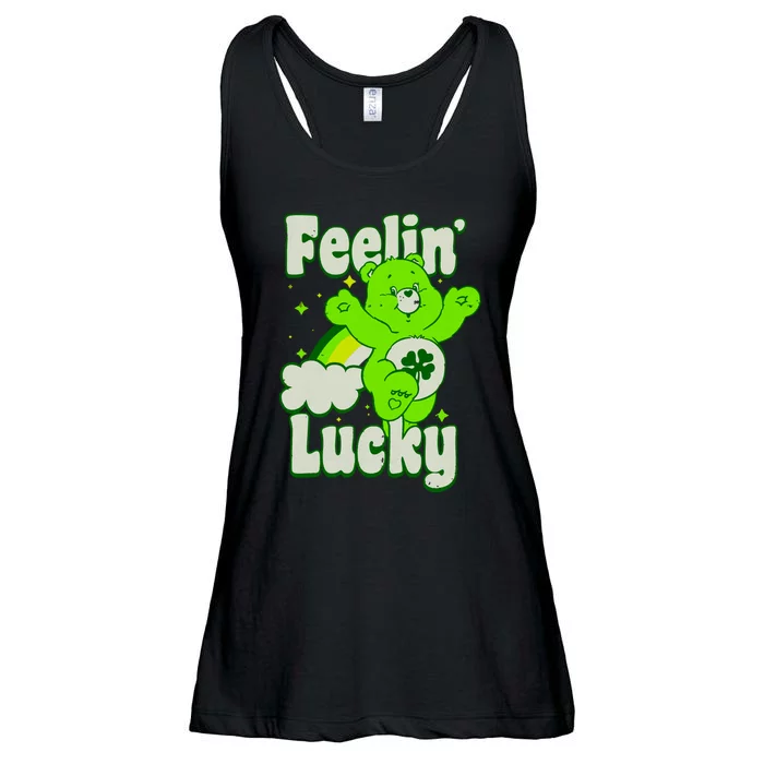 Bears Good Luck Bear Jumping Feelin Lucky Distressed Ladies Essential Flowy Tank