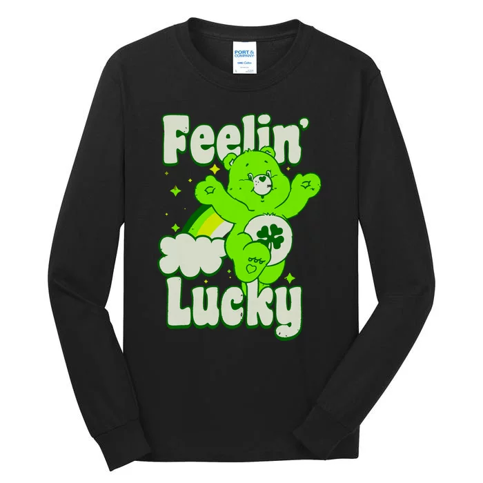 Bears Good Luck Bear Jumping Feelin Lucky Distressed Tall Long Sleeve T-Shirt