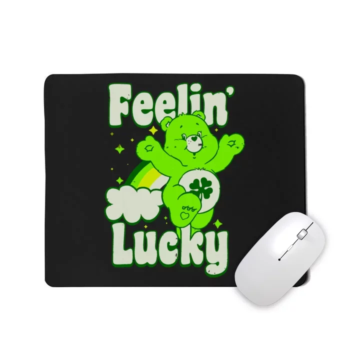 Bears Good Luck Bear Jumping Feelin Lucky Distressed Mousepad