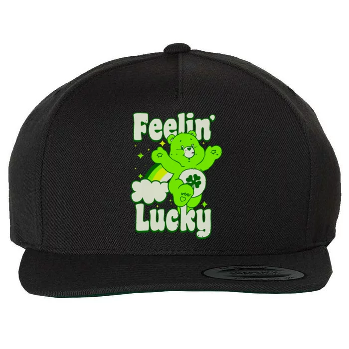 Bears Good Luck Bear Jumping Feelin Lucky Distressed Wool Snapback Cap