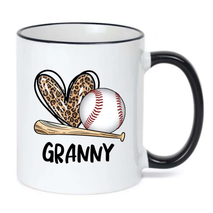 Baseball Granny Leopard Heart Baseball Lover Great Gift Black Color Changing Mug