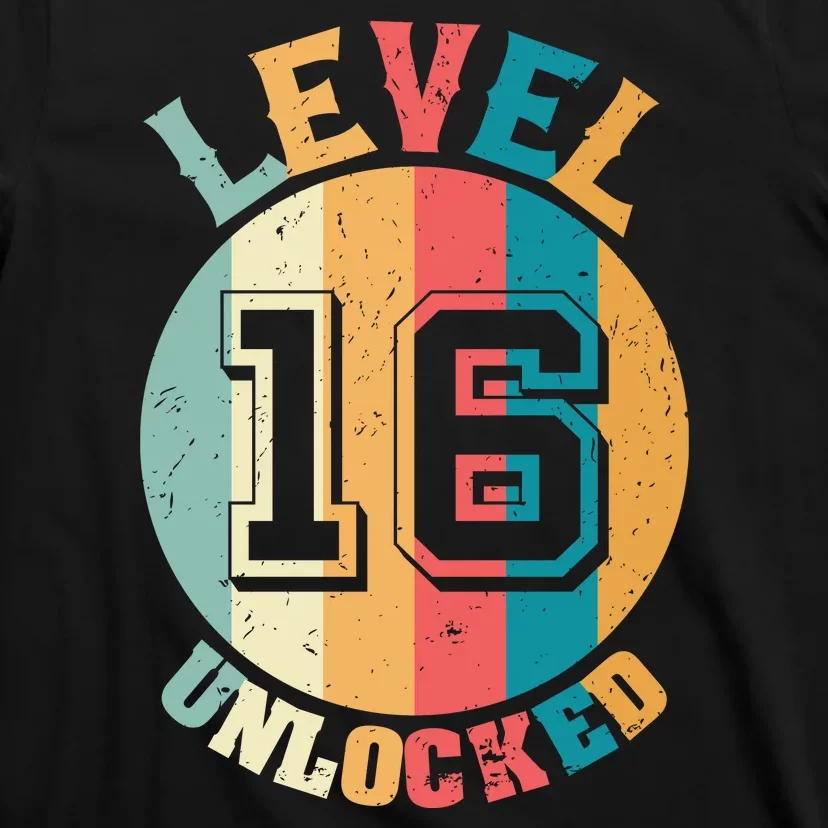 Birthday Gift Level Unlocked 16 Years T-Shirt