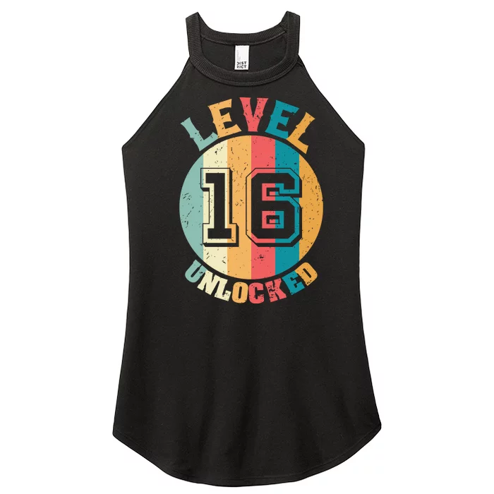 Birthday Gift Level Unlocked 16 Years Women’s Perfect Tri Rocker Tank