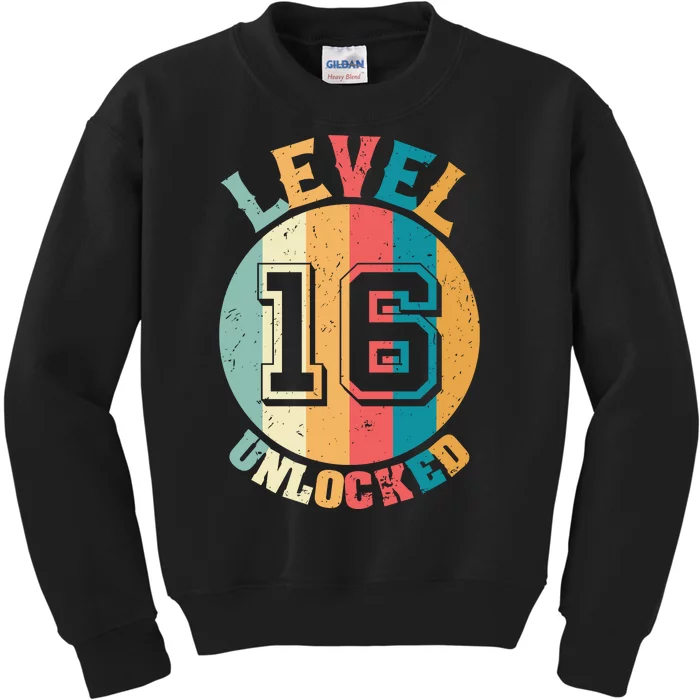 Birthday Gift Level Unlocked 16 Years Kids Sweatshirt