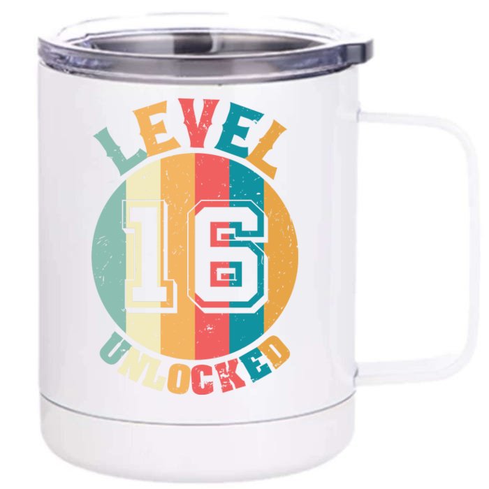 Birthday Gift Level Unlocked 16 Years Front & Back 12oz Stainless Steel Tumbler Cup