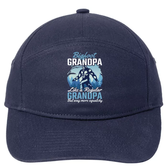 Bigfoot Grandpa Like A Regular Grandpa But Way More Squatchy Gift 7-Panel Snapback Hat