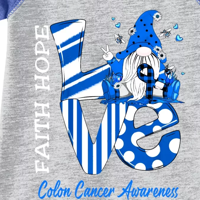 Bee Gnome Love Colon Cancer Awareness Gift Infant Baby Jersey Bodysuit