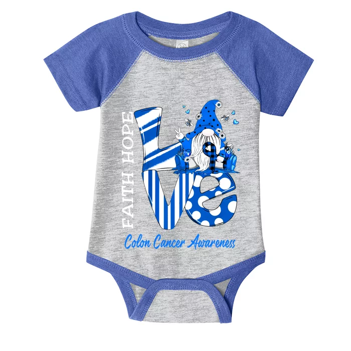 Bee Gnome Love Colon Cancer Awareness Gift Infant Baby Jersey Bodysuit