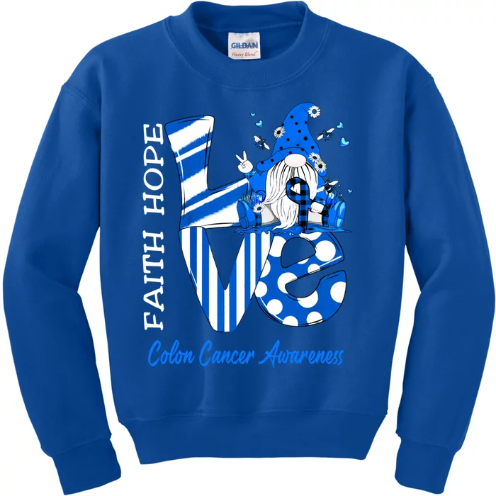 Bee Gnome Love Colon Cancer Awareness Gift Kids Sweatshirt