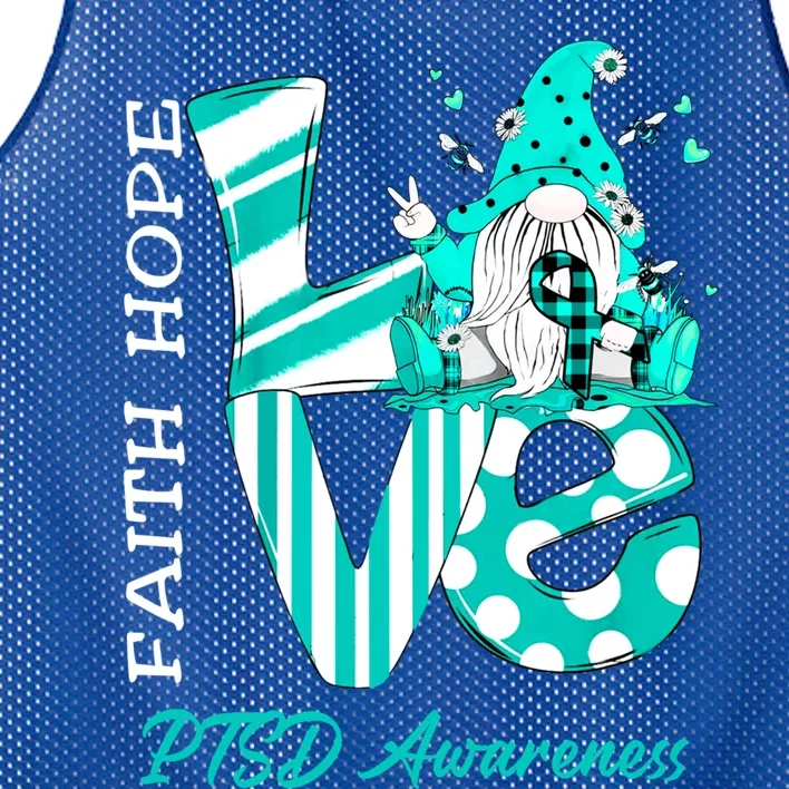 Bee Gnome Love Ptsd Awareness Funny Gift Mesh Reversible Basketball Jersey Tank