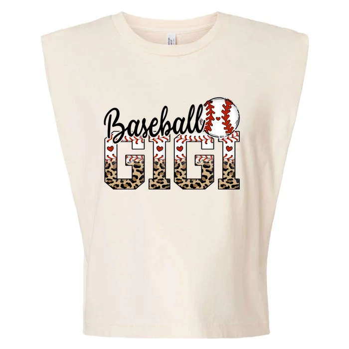 Baseball Gigi Leopard Ballpark Gigi Baseball Mom Mothers Day Garment-Dyed Women's Muscle Tee